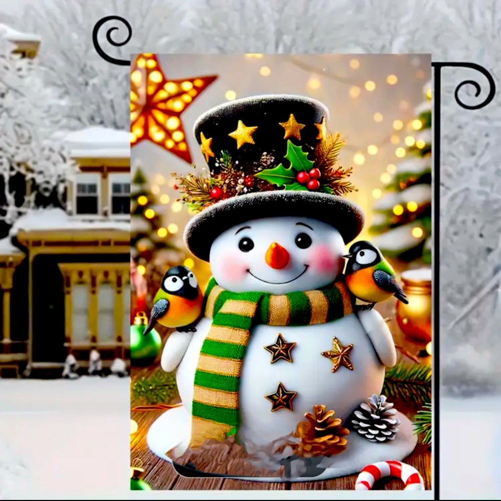 Snowman Welcome Garden Flag